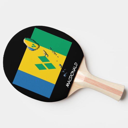 Aangepaste ST VINCENT-vlag Tafeltennisbatje (Zijkant)