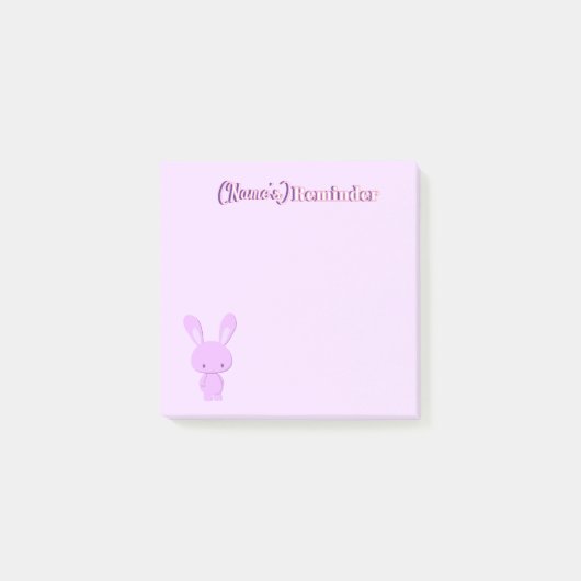 Aangepaste Staande Bunny Knuffel in Kawaii Pastel Post-it® Notes (Voorkant)