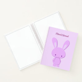 Aangepaste Staande Konijn Cute Kawaii Pastel Paars Notitieboek