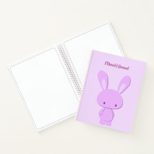 Aangepaste Staande Konijn Cute Kawaii Pastel Paars Notitieboek