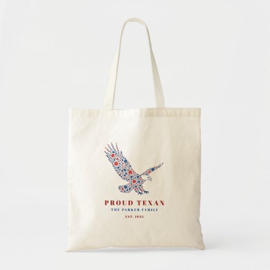 Aangepaste Staat Trots Familienaam Adelaar Tote Bag (Voorkant)