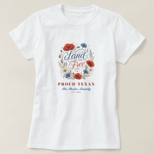 Aangepaste staat trots familienaam Land van de Vri T-shirt