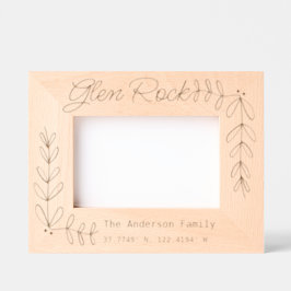 Aangepaste Stad & Familienaam Nieuw Huis Coördinat Gegraveerde Lijstjes