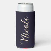 Aangepaste stad strand locatie retro zonsondergang seltzer blikjeskoeler (Seltzer Achterkant)