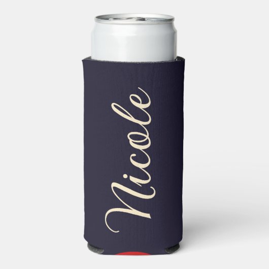 Aangepaste stad strand locatie retro zonsondergang seltzer blikjeskoeler (Seltzer Achterkant)