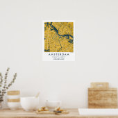 Aangepaste Stadkaart Amsterdam Nederland Poster (Keuken)
