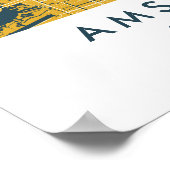 Aangepaste Stadkaart Amsterdam Nederland Poster (Hoek)