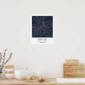 Aangepaste Stadkaart Berlijn Duitsland Muurkunst P Poster (Keuken)