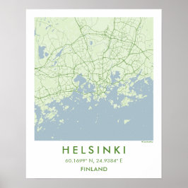 Aangepaste Stadkaart Helsinki Finland Muur Kunst P Poster