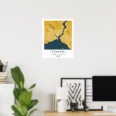 Aangepaste Stadkaart Istanbul Turkije Muur Kunst P Poster (Thuiskantoor)