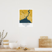 Aangepaste Stadkaart Istanbul Turkije Muur Kunst P Poster (Keuken)
