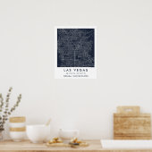 Aangepaste Stadkaart Las Vegas Nevada Muurkunst Po Poster (Keuken)