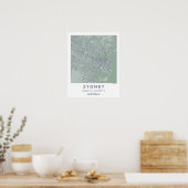 Aangepaste Stadkaart Sydney Australië Poster (Keuken)
