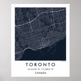Aangepaste Stadkaart Toronto Canada Muur Kunst Pos Poster