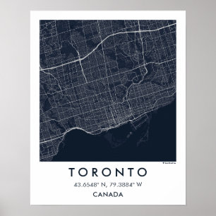 Aangepaste Stadkaart Toronto Canada Muur Kunst Pos Poster