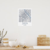 Aangepaste Stadkaart van Wenen Oostenrijk Muurkuns Poster (Keuken)