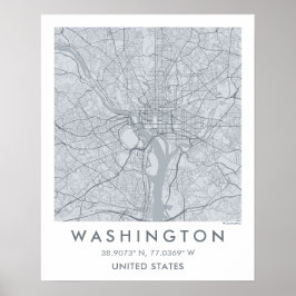 Aangepaste Stadkaart Washington DC Muur Kunst Post Poster