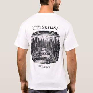 Aangepaste stadshemelijn oprichtingsjaar t-shirt