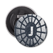 Aangepaste stadsmonretro Monogram flessenopening Button Flesopener (Voorkant)