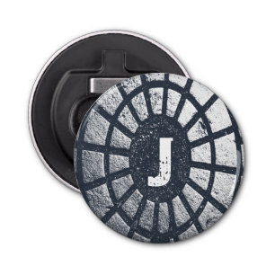 Aangepaste stadsmonretro Monogram flessenopening Button Flesopener