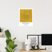 Aangepaste stadsplattegrond Brussel België Muurkun Poster (Thuiskantoor)