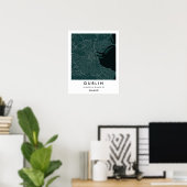 Aangepaste stadsplattegrond Dublin Ierland Muur Ku Poster (Thuiskantoor)