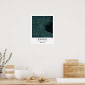 Aangepaste stadsplattegrond Dublin Ierland Muur Ku Poster (Keuken)