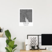 Aangepaste stadsplattegrond Zürich Zwitserland Muu Poster (Thuiskantoor)