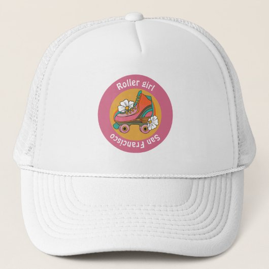 aangepaste stadsroller skate meisje roze meisjesac trucker pet (Voorkant)
