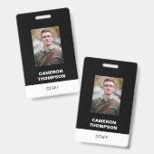 Aangepaste STAFF personeelsfoto Badge (Voor- en achterkant)