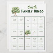 Aangepaste stamboom Bingo Regio Party Game (Voorkant / Achterkant)