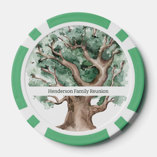 Aangepaste stamboom Familie Reünie Naam Poker Chips (Achterkant)