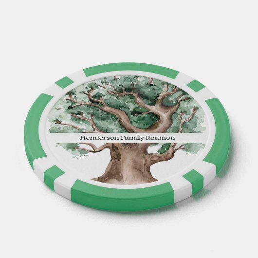 Aangepaste stamboom Familie Reünie Naam Poker Chips (Enkel)