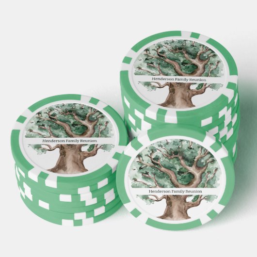 Aangepaste stamboom Familie Reünie Naam Poker Chips (Opstapeling)