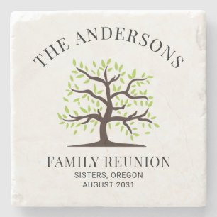 Aangepaste stamboom familie reunion stenen onderzetter