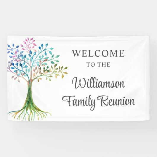 Aangepaste stamboom Familie Reunion Welkom Spandoek (Horizontaal)