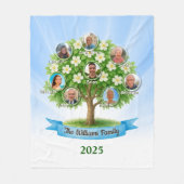 Aangepaste stamboom Fotonamen Erfgoed gift Fleece Deken (Voorkant)