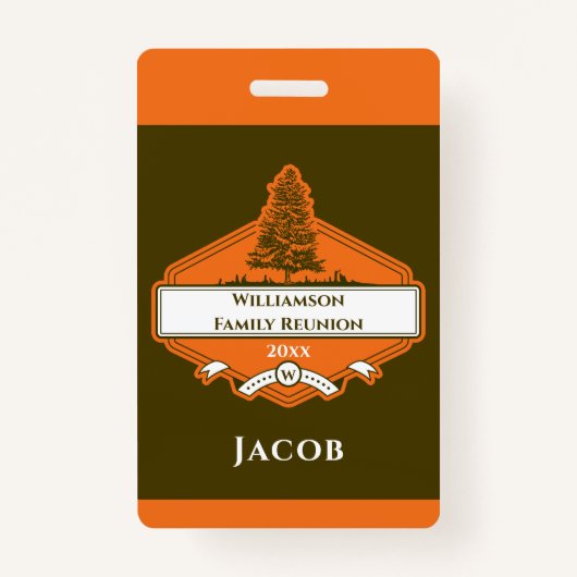 Aangepaste stamboom Logo Reunion Naam Badge (Voorkant)