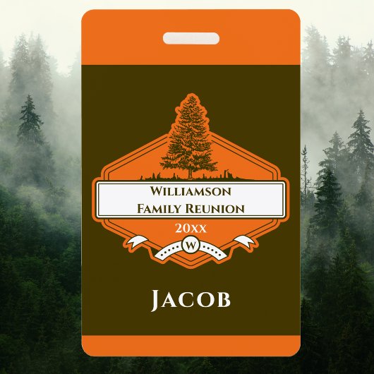 Aangepaste stamboom Logo Reunion Naam Badge