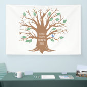 Aangepaste stamboom met bladeren en vogels spandoek (Beurs)