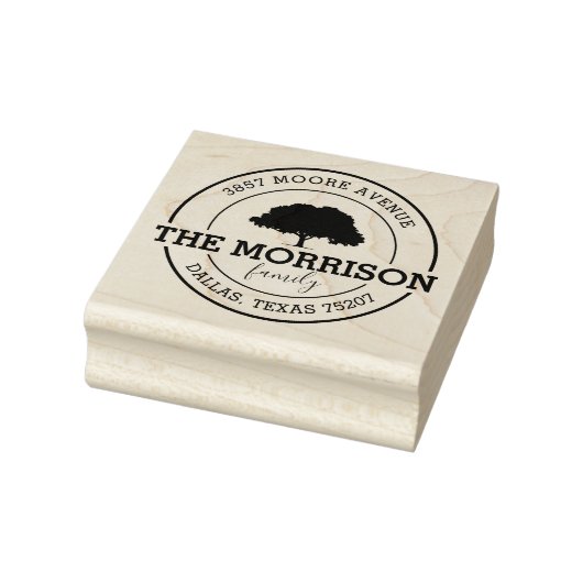 Aangepaste stamboom | Naam, Retouradres Rubberstempel (Stempel)