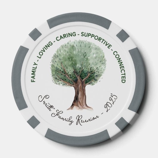 Aangepaste stamboom reünie poker chips (Achterkant)