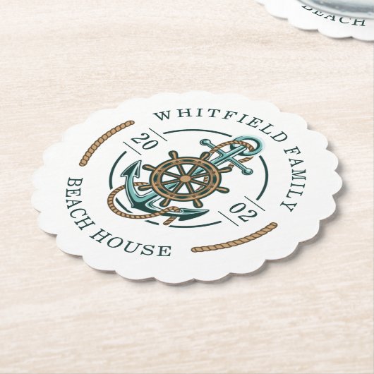 Aangepaste standaardinautica voor thuiswinkels kartonnen onderzetters (Gekanteld)