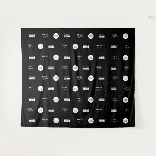 Aangepaste stap en herhaal 3 Sponsor White-logo's Wandkleed (Voorkant (horizontaal))