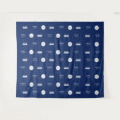 Aangepaste stap-en-herhaal 3 Sponsor witte logo's  Wandkleed (Voorkant (horizontaal))
