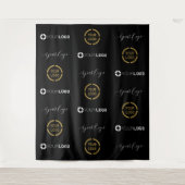 Aangepaste stap & Herhaal drie Logo Event Achtergr Wandkleed (Voorkant)