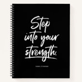 Aangepaste "Stap In Je Kracht"-quote Notitieboek (Voorkant)