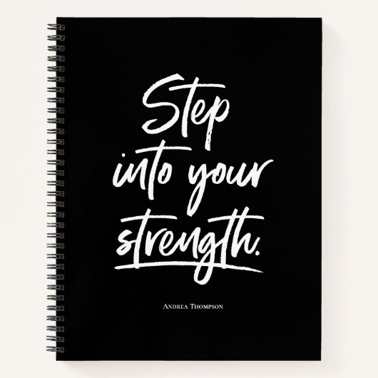 Aangepaste "Stap In Je Kracht"-quote Notitieboek (Voorkant)