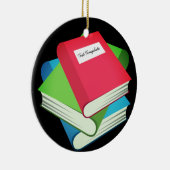 Aangepaste stapel boeken Emoji Keramisch Ornament (Rechts)