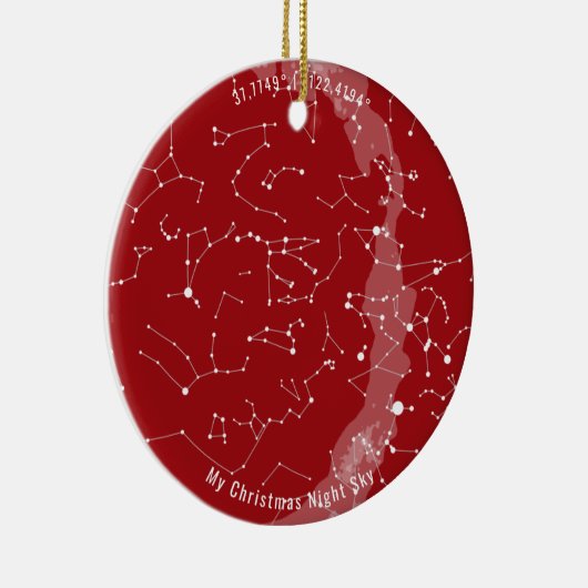 Aangepaste Star-kaart - keramische kerstversiering Keramisch Ornament (Rechts)